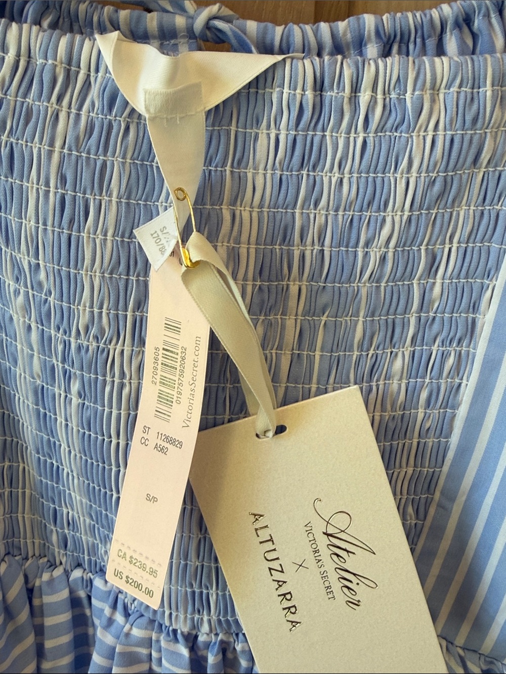 ALTUZARRA | Stripped Blue Linen Dress | Size: Small - Picture 4 of 7